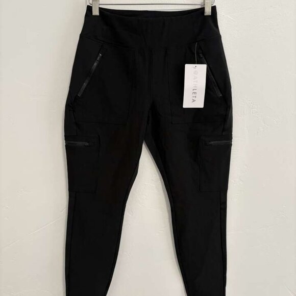 NWT Athleta Headlands Hybrid Cargo Tight black pants women's size 8 petite - Picture 1 of 7